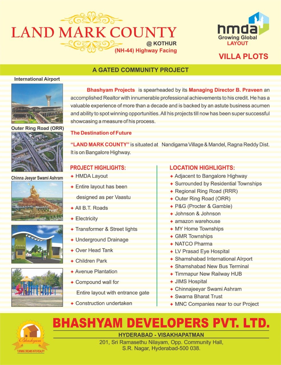 Open Plots in Bangalore Highway