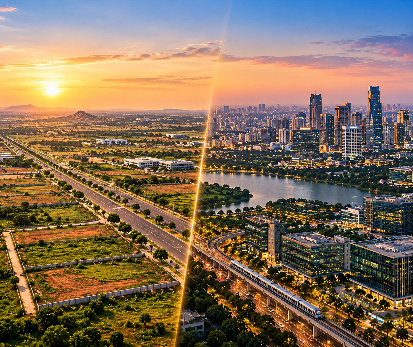 Residential buildings in a growing real estate corridor